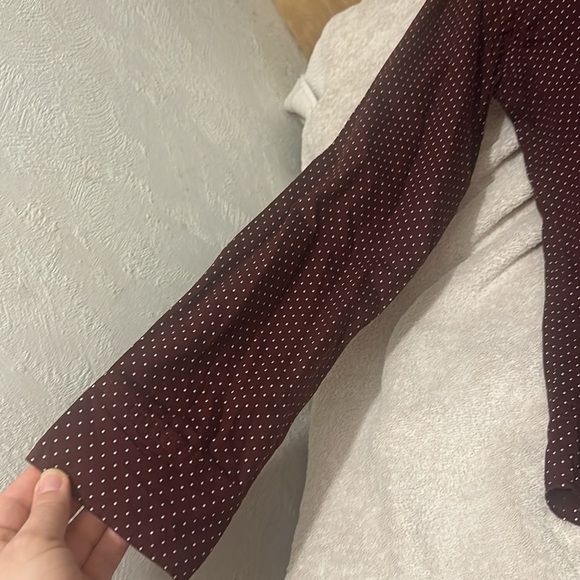 Denim & Flower Ricky Singh Mens Maroon Long Sleeve with white dots - Picture 6 of 10